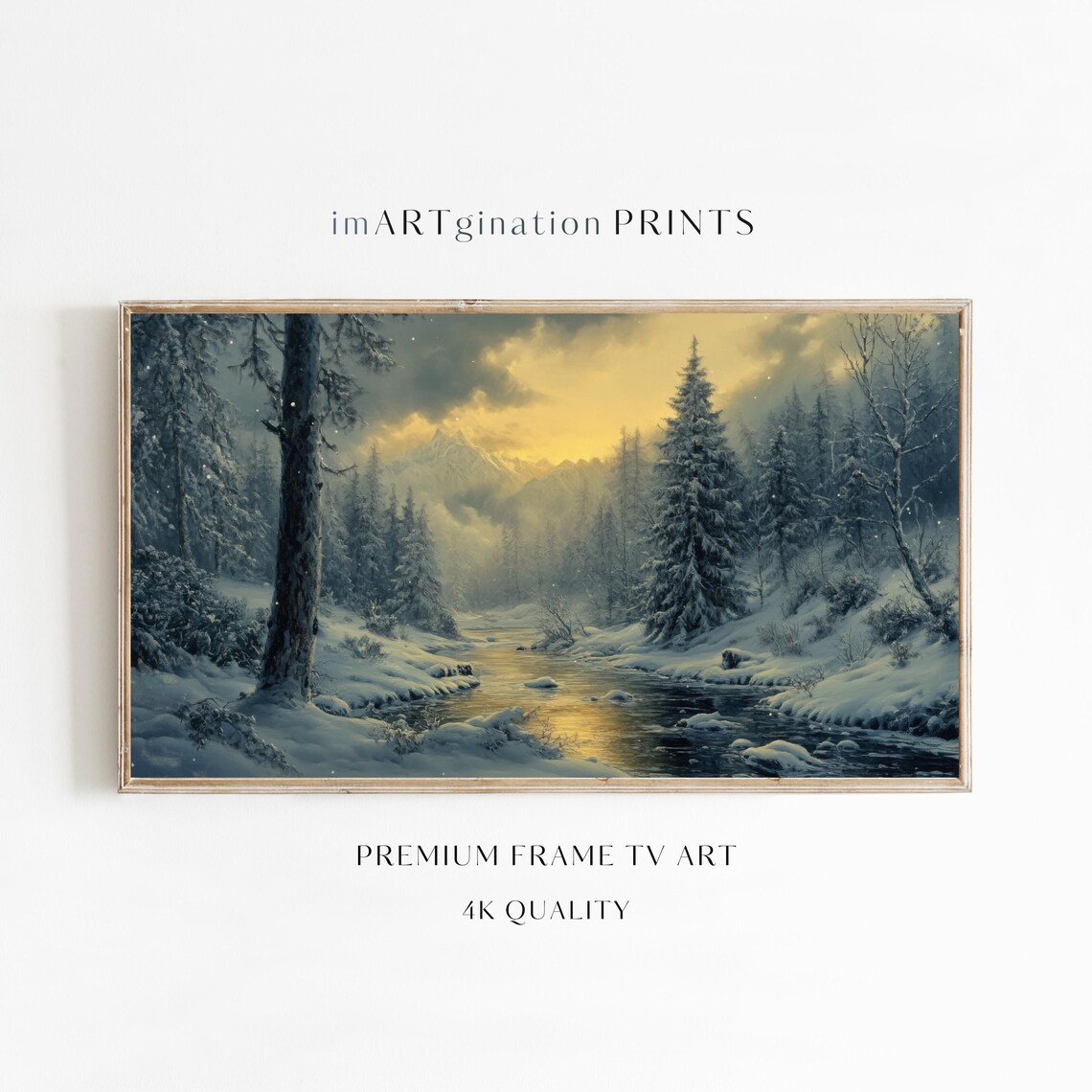 Winter Landscape Fir Tree Art, Winter Decor Poster