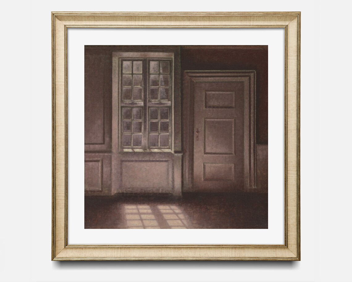 Square Haunted House Painting, Spooky Halloween Art Print - Image 2