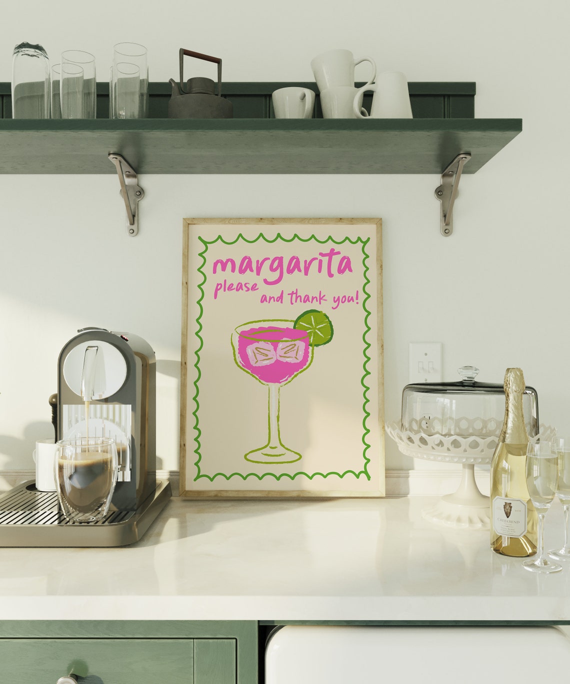Margarita Please And Thank You Pink Cocktail With Lime Wall Art - Image 6