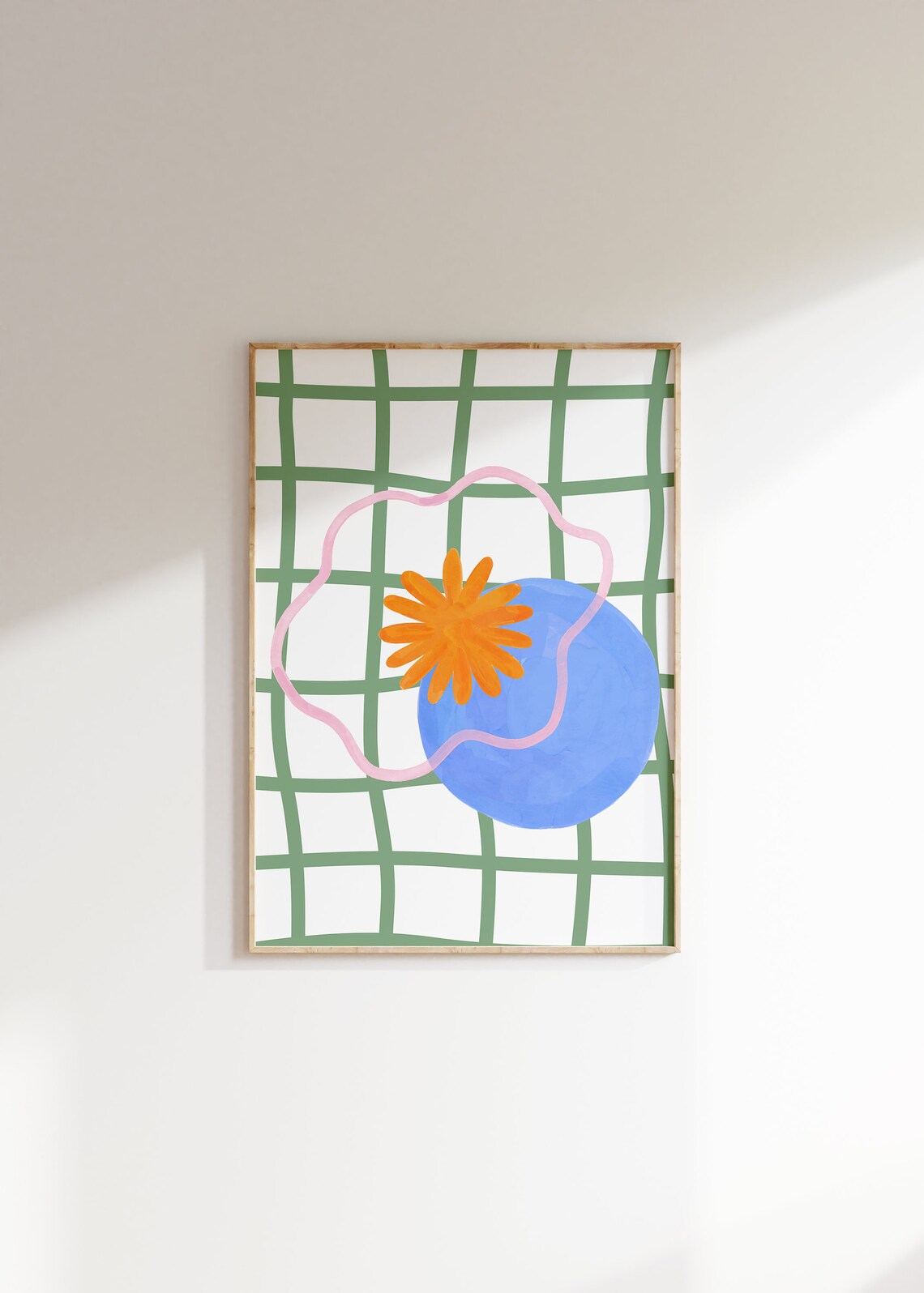 Geometric Shapes Colorful Art Print, Danish Pastel Decor