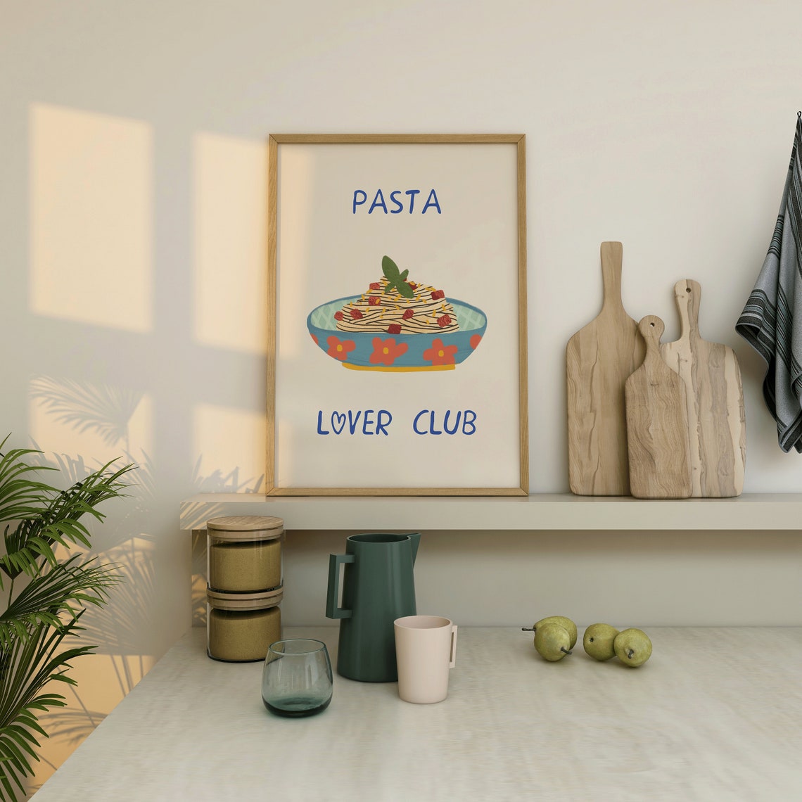 Pasta Lover Club Colorful Spaghetti Bowl Italian Kitchen Poster - Image 5