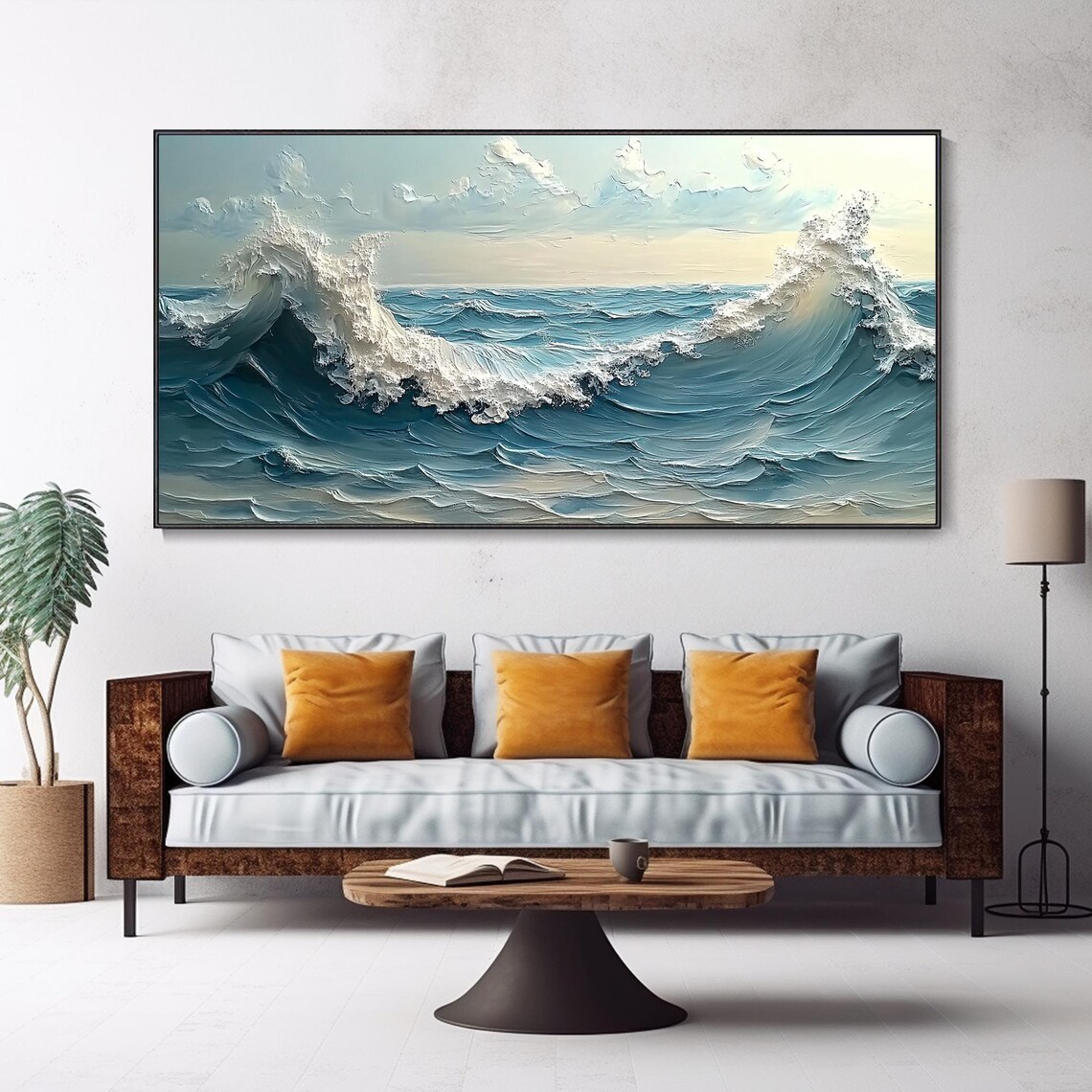 Crashing Ocean Waves With White Sea Foam Textured Seascape Poster - Image 3