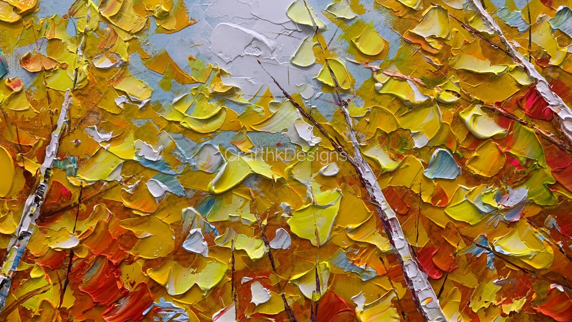 Boho Autumn Birch Forest Landscape Art Print, Modern - Image 5