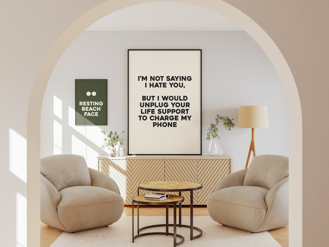 I Would Unplug Your Life Support Funny Sarcastic Poster Phone Quote Gift - Image 3