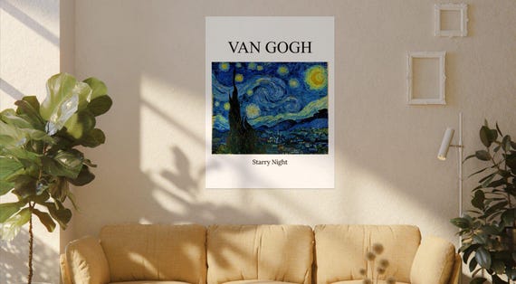Van Gogh Starry Night Poster Van Gogh Poster Van Gogh Gifts Van Gogh Wall Art Starry Night Poster Van Gogh Print Starry Night Wall Decor