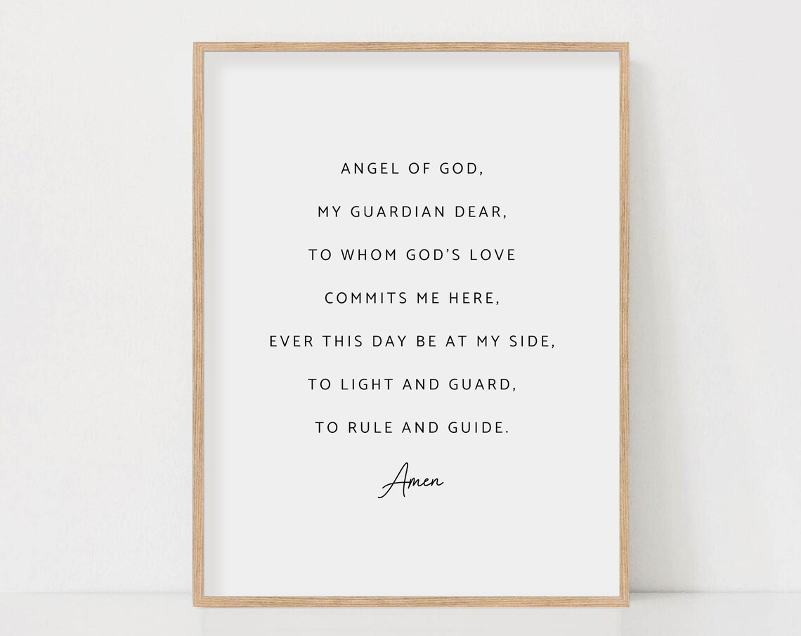 Angel Of God My Guardian Dear Prayer Art Print