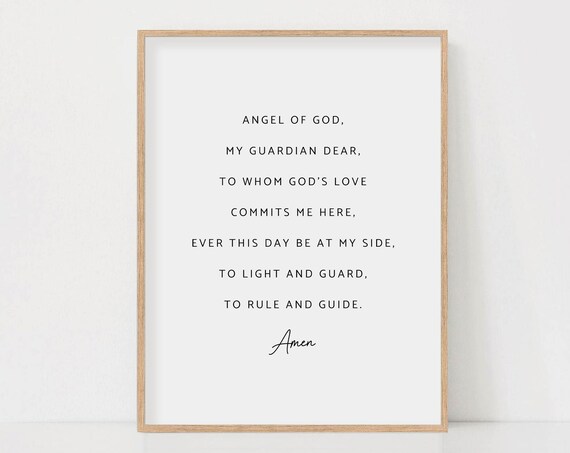Angel Of God My Guardian Dear Prayer Art Print