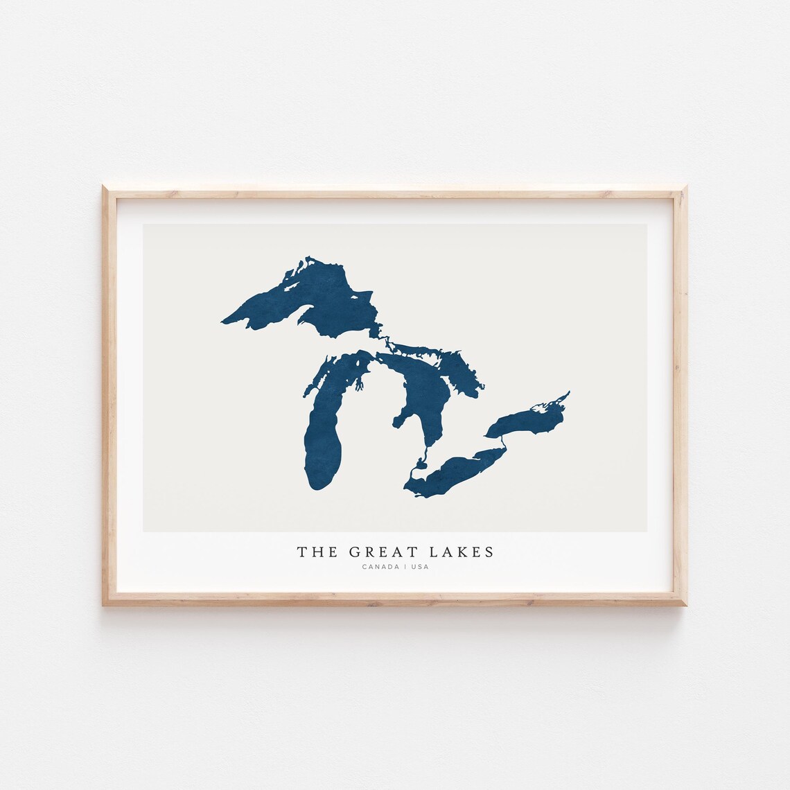 The Great Lakes Modern Wall Map, Art Print