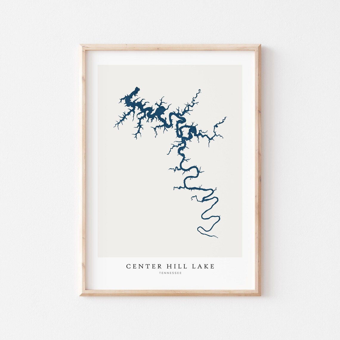 Center Hill Lake Print Poster Art Wall Map Tennessee
