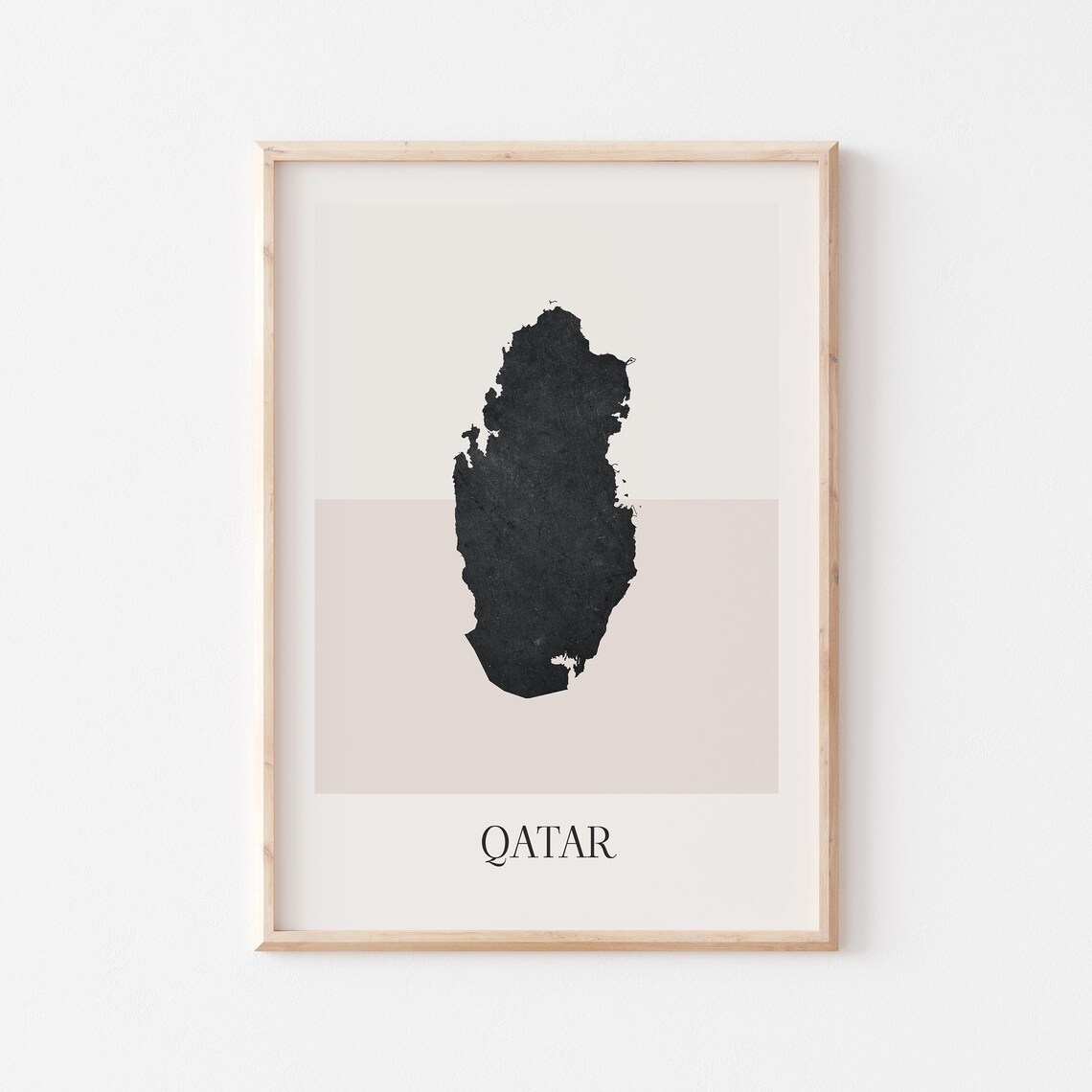 Qatar Map Poster Print Minimalist Boho Wall Art Decor For Home Or Gift