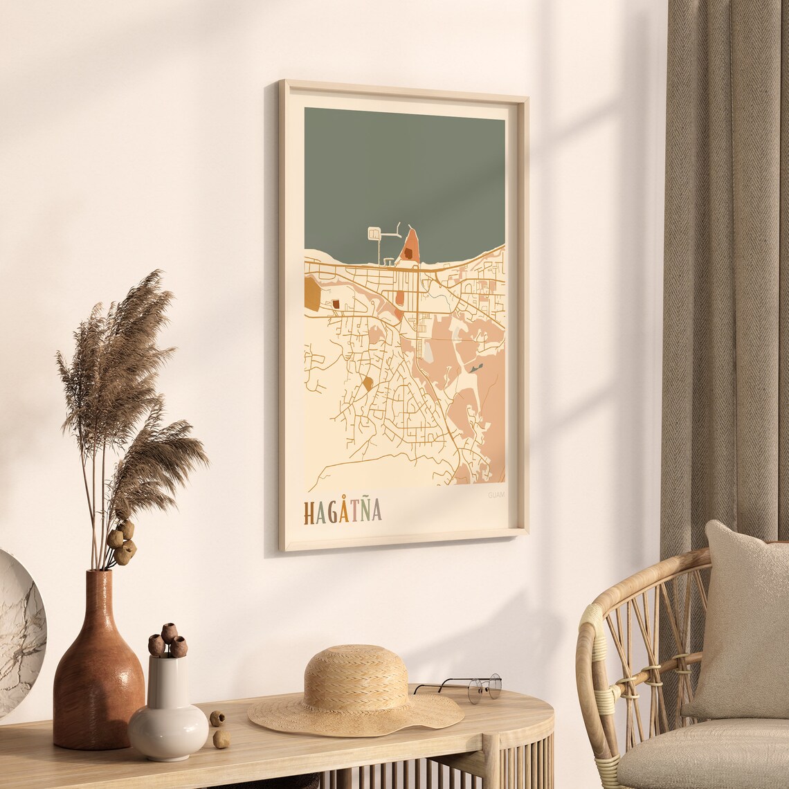 Hagatna Guam Minimalist City Street Map Travel Art Decor Poster - Image 3