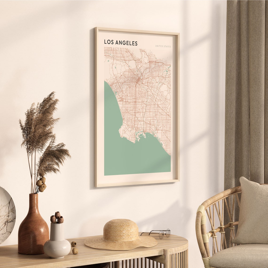 Los Angeles Map Poster Los Angeles Wall Art Los Angeles City Map Los Angeles Poster Los Angeles Print Los Angeles Usa California Map - Image 3