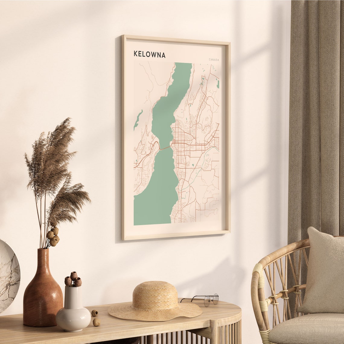 Kelowna Canada Minimalist City Street Map Art Poster Home Decor - Image 3