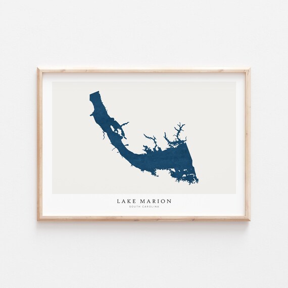 Lake Marion Print Poster Art Wall Map South Carolina