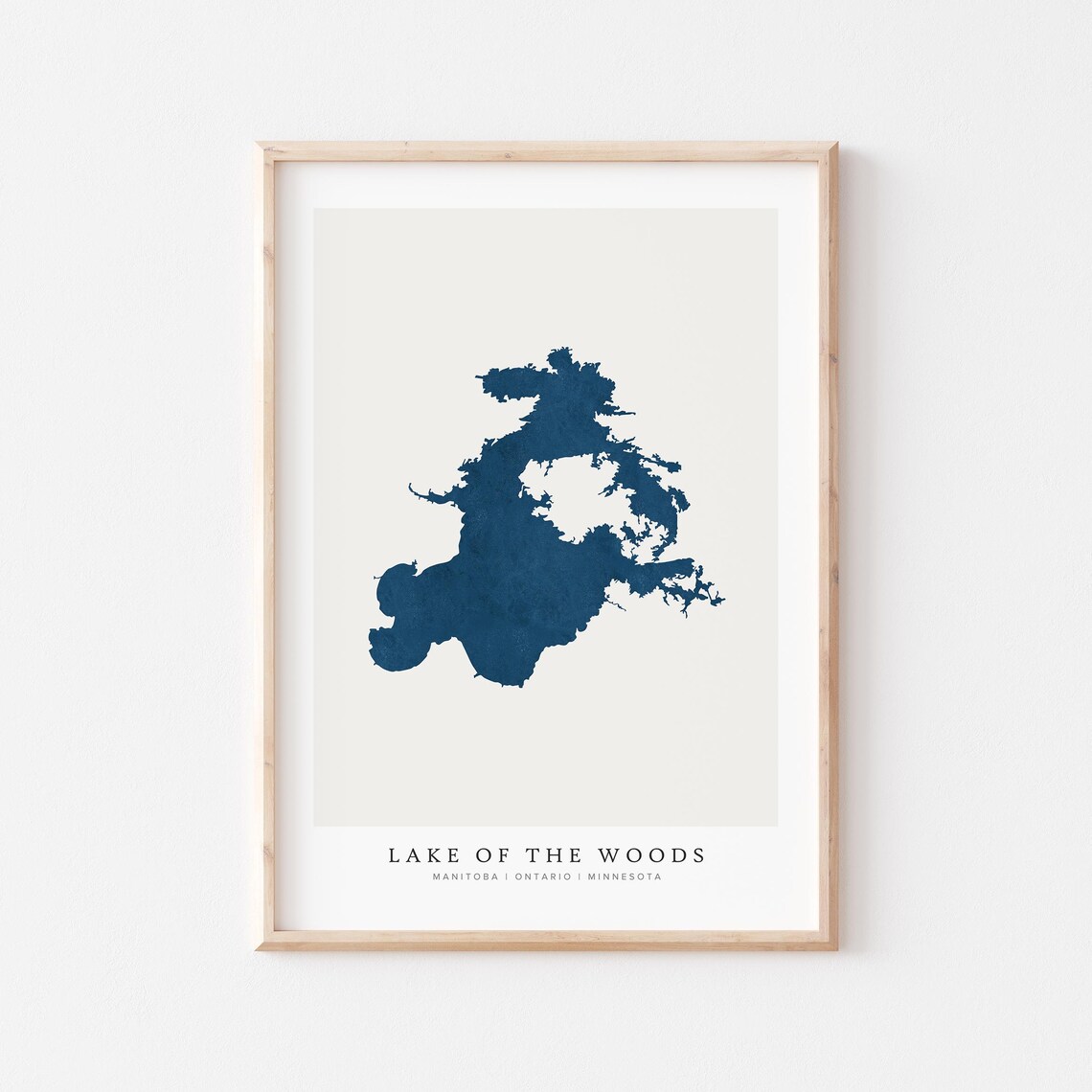 Lake of the Woods Manitoba Ontario Minnesota Border Map Art Poster