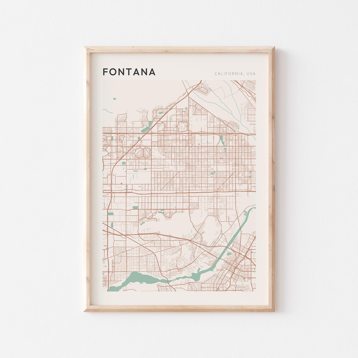 Fontana Map Poster Fontana Print Fontana Poster Fontana Wall Art California Travel Gift Farmhouse Wall Decor Gift For A New Home
