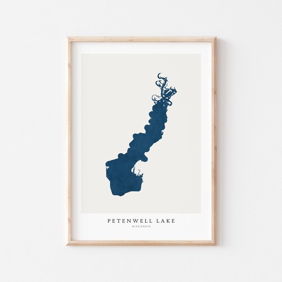 Petenwell Lake Print Poster Art Wall Map House Gift Wisconsin