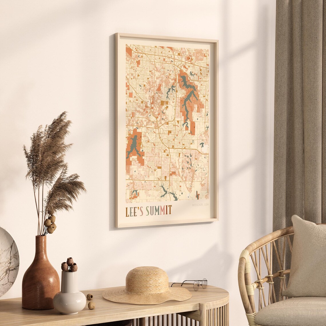 Lee's Summit Missouri Street Map Poster with Colorful Multicolor Typography - Image 3