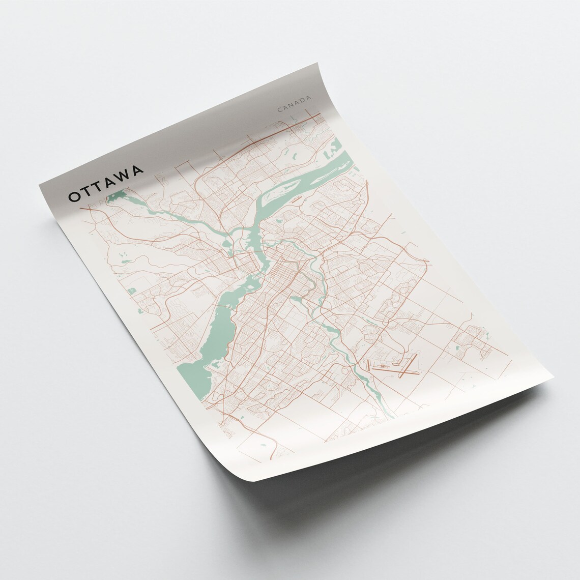 Ottawa Map Poster, Canada Travel Map Art Print - Image 2