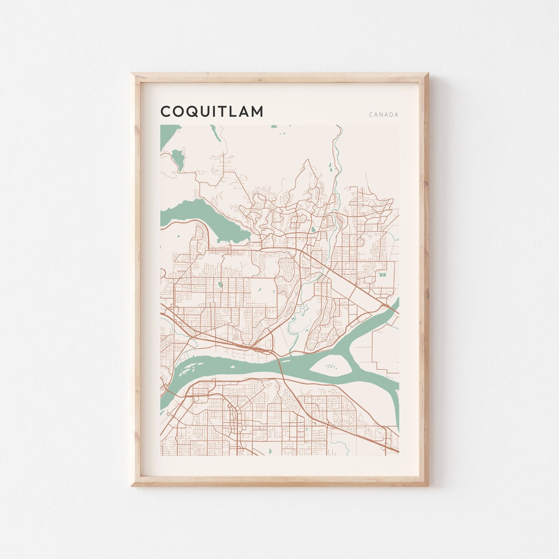 Coquitlam Canada Minimalist City Street Map Art Poster Home Decor