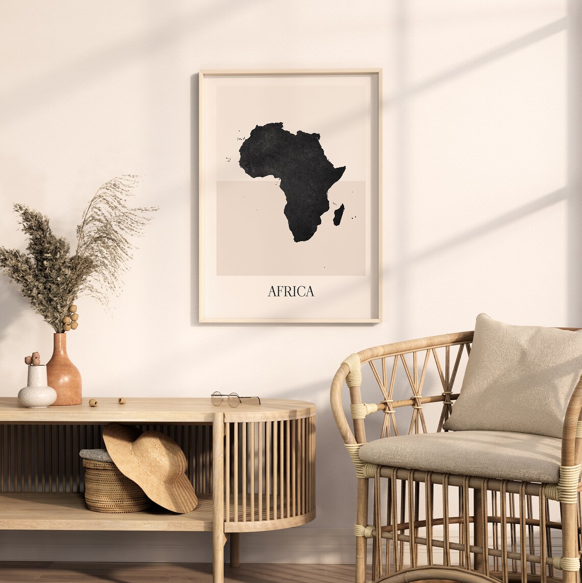 Africa Map Poster, Minimalist Boho Art Print - Image 2