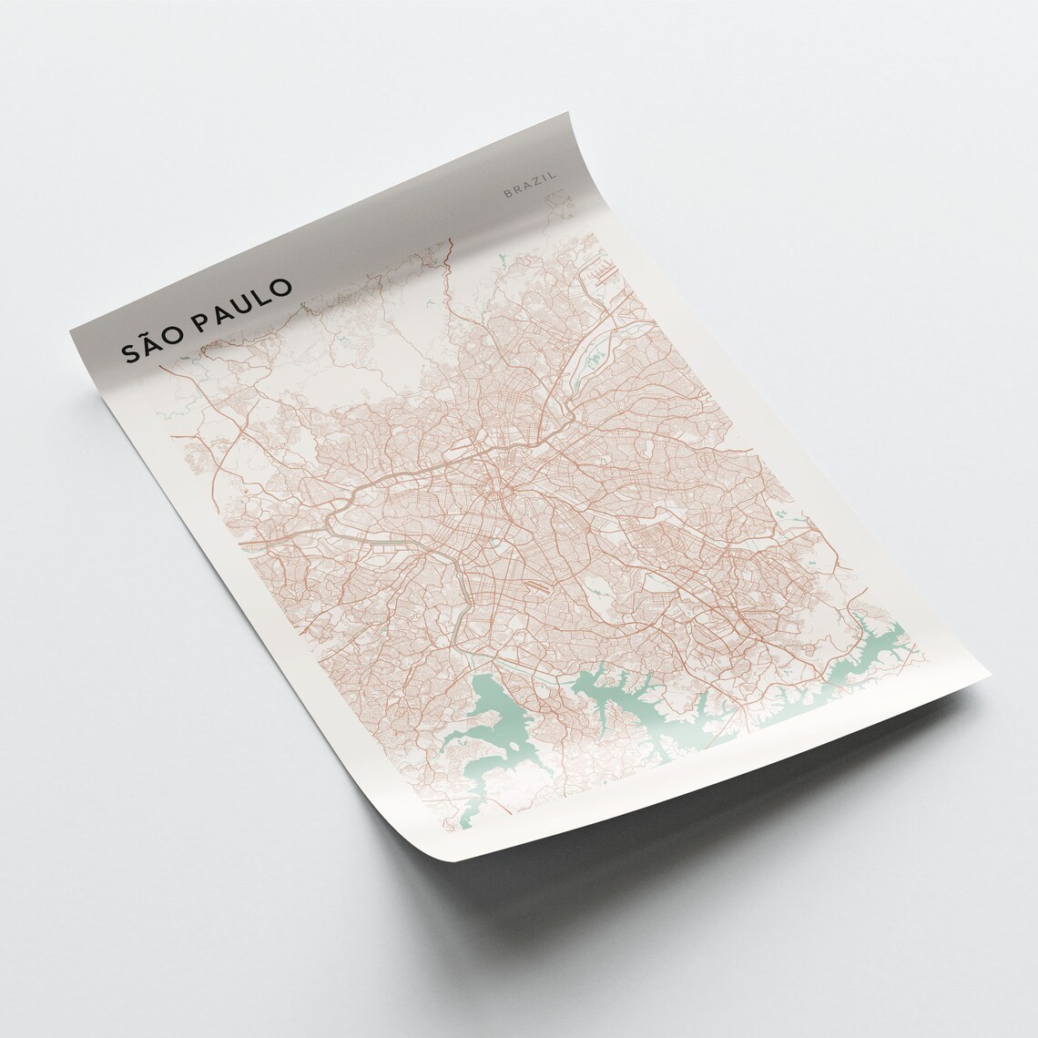 Sao Paulo Brazil Minimalist City Street Map Travel Art Poster - Image 2