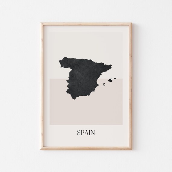 Spain Map Poster Print Minimalist Boho Wall Art Decor For Home Or Gift