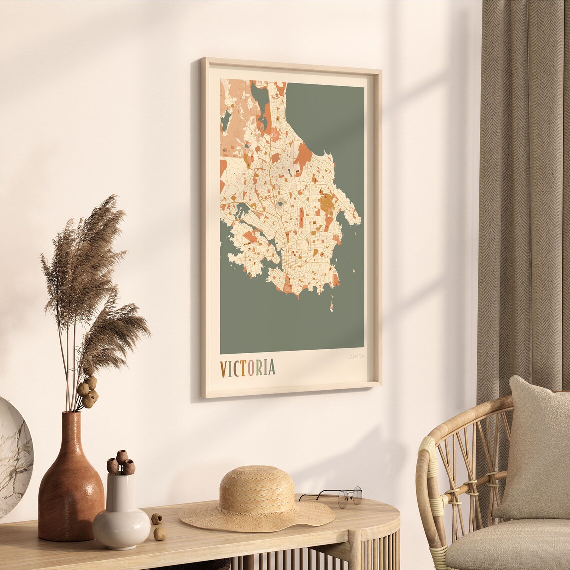 Victoria Map Poster Victoria Wall Art Victoria City Map Map Of Victoria Victoria Print Victoria Travel Victoria Canada Boho Wall Art - Image 3