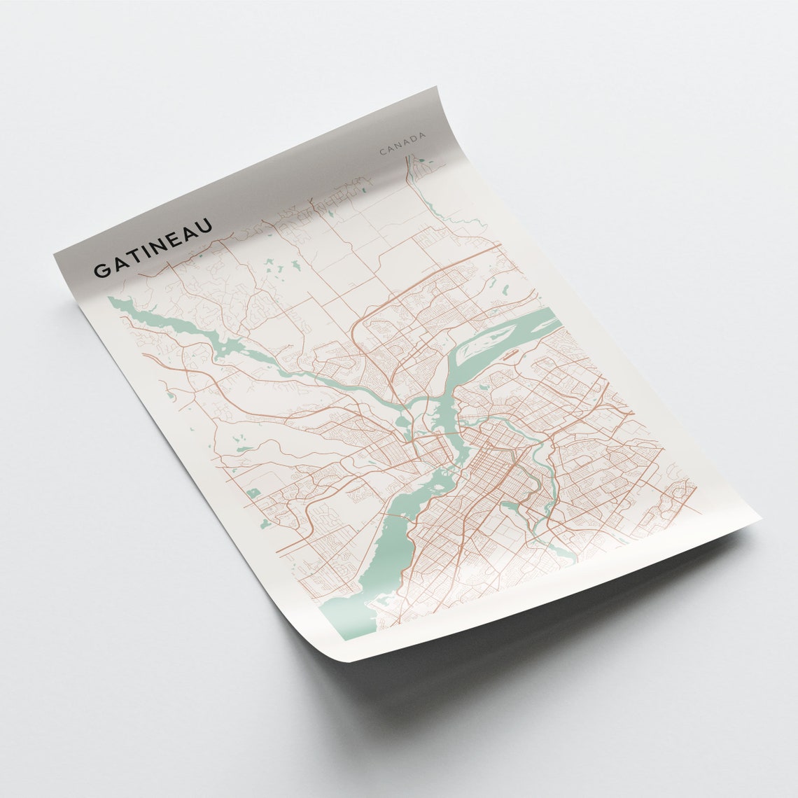 Gatineau Map Poster Gatineau Wall Art Gatineau City Map Gatineau Poster Gatineau Print Gatineau Travel Gatineau Quebec Canada - Image 2
