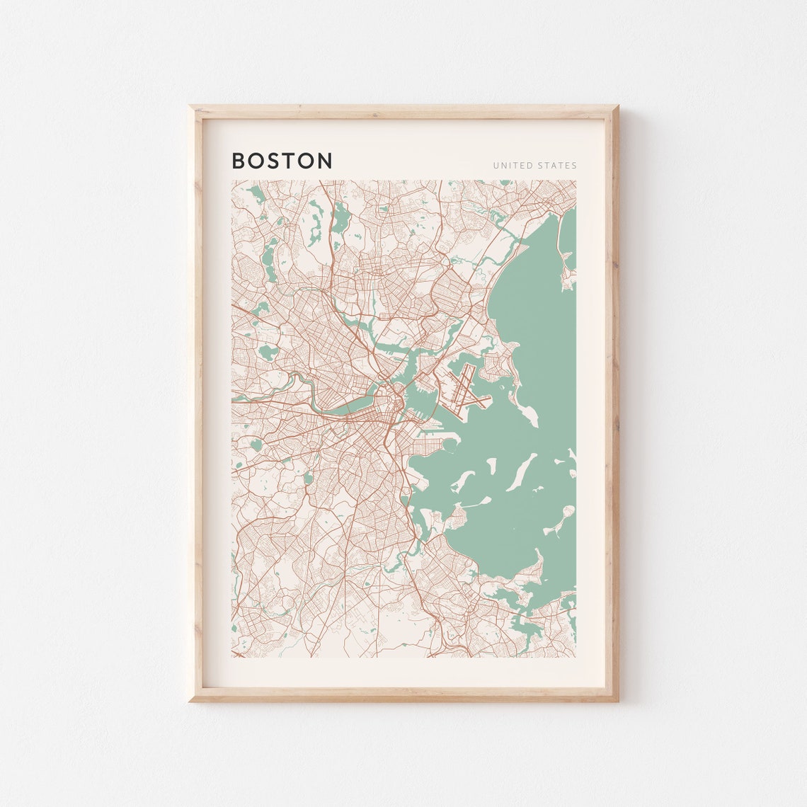Boston United States Minimalist Street Map City Art Poster Home Decor