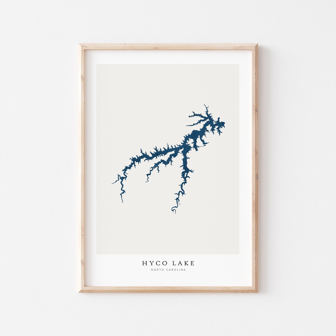 Hyco Lake Map Art Print, North Carolina