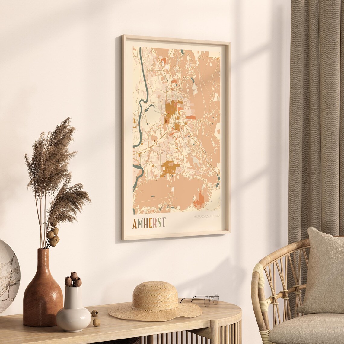 Amherst Map, Massachusetts Travel Gift Poster - Image 3