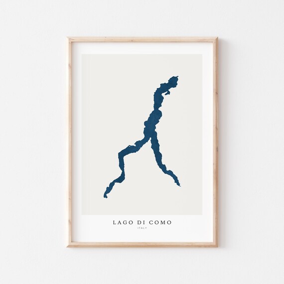 Lake Como Lago Di Poster Art Print, Italy Map