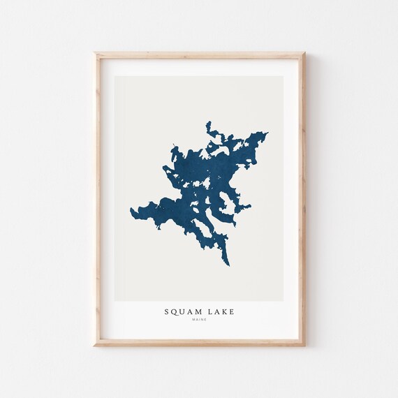 Squam Lake Print Poster Art Wall Map House Gift New Hampshire
