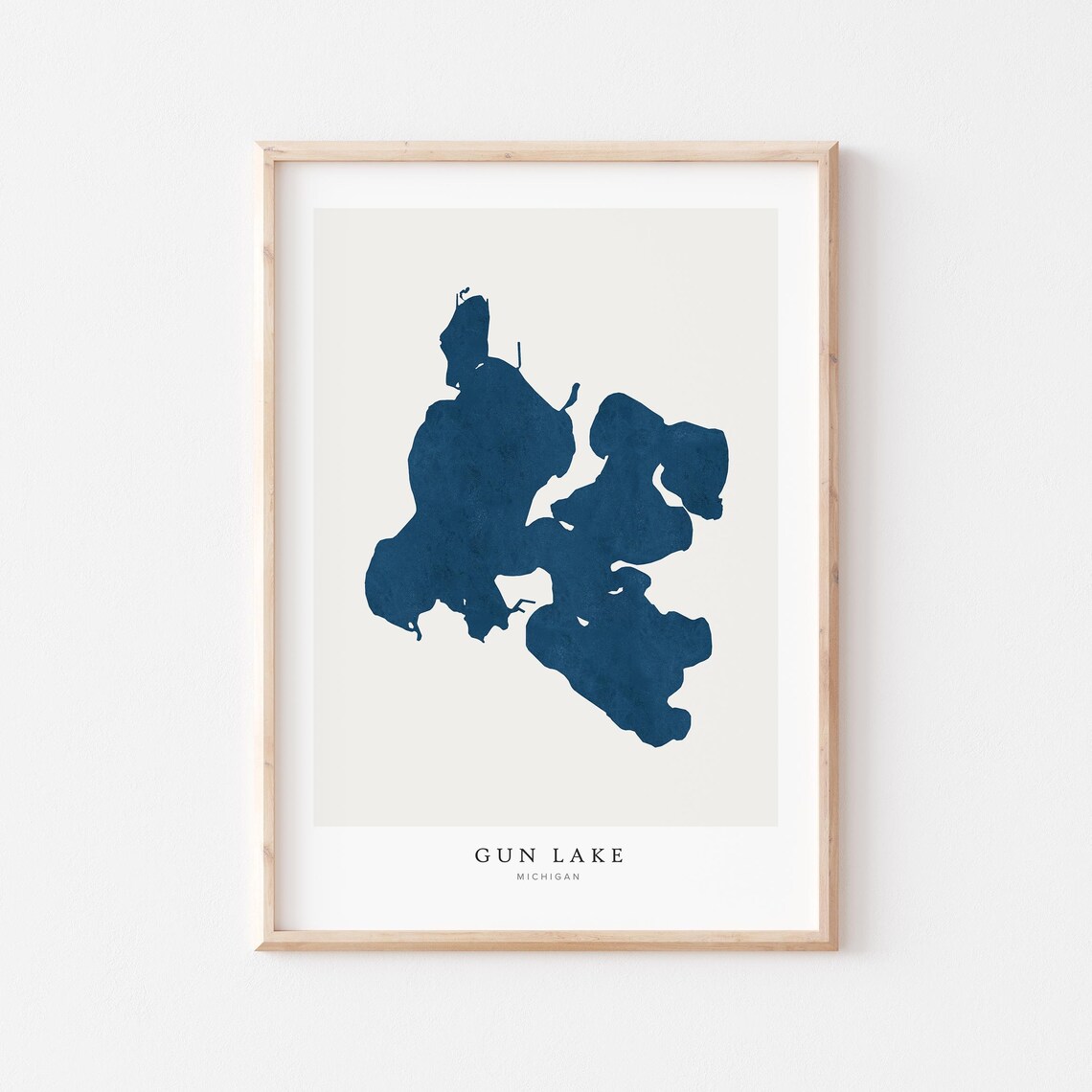Gun Lake Print Poster Art Wall Map House Gift Michigan