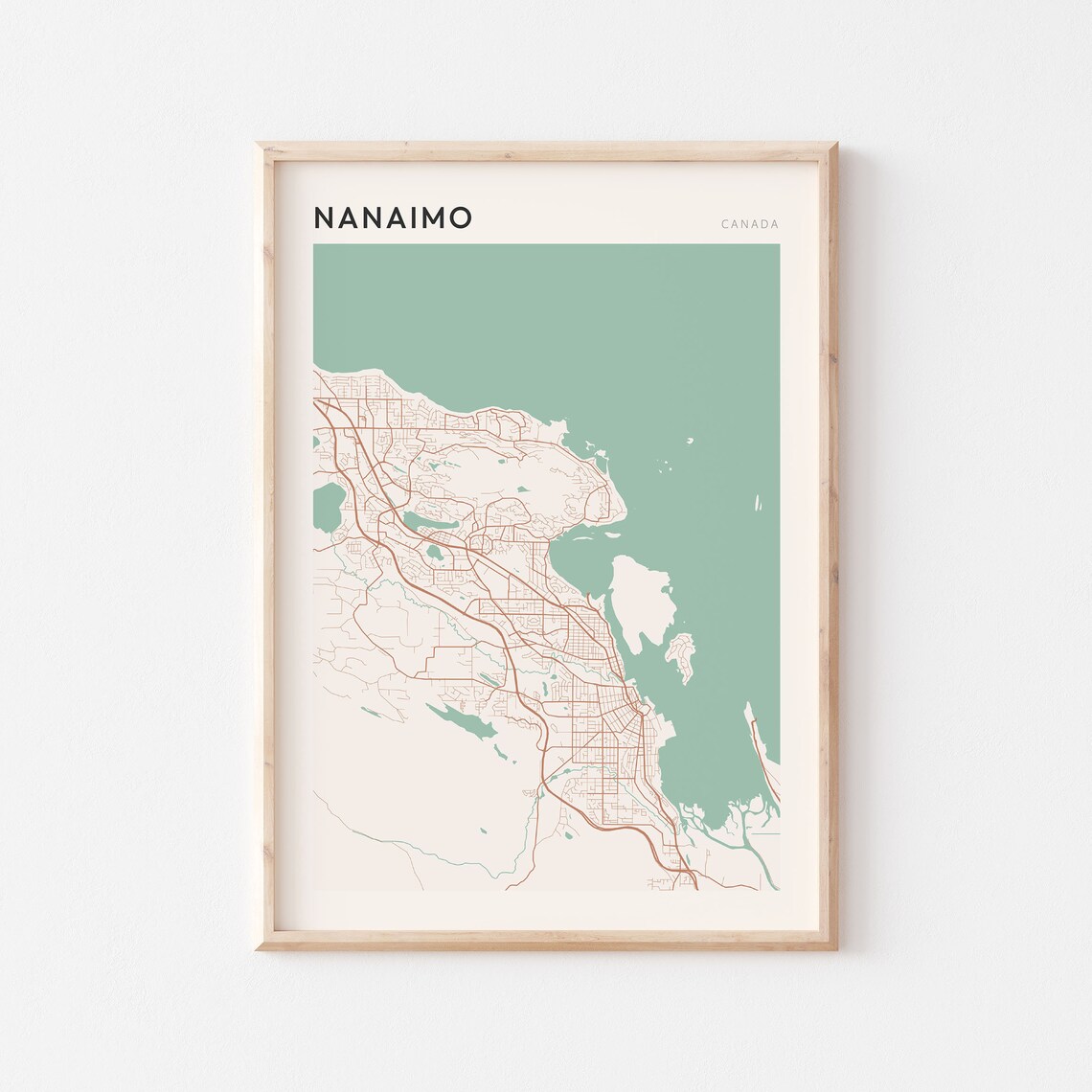 Nanaimo Canada Minimalist City Street Map Art Poster Home Decor
