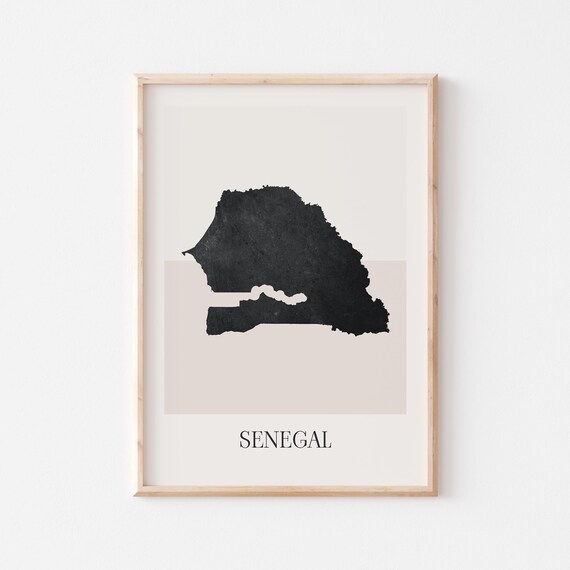 Senegal Map Poster Print Minimalist Boho Wall Art Decor For Home Or Gift