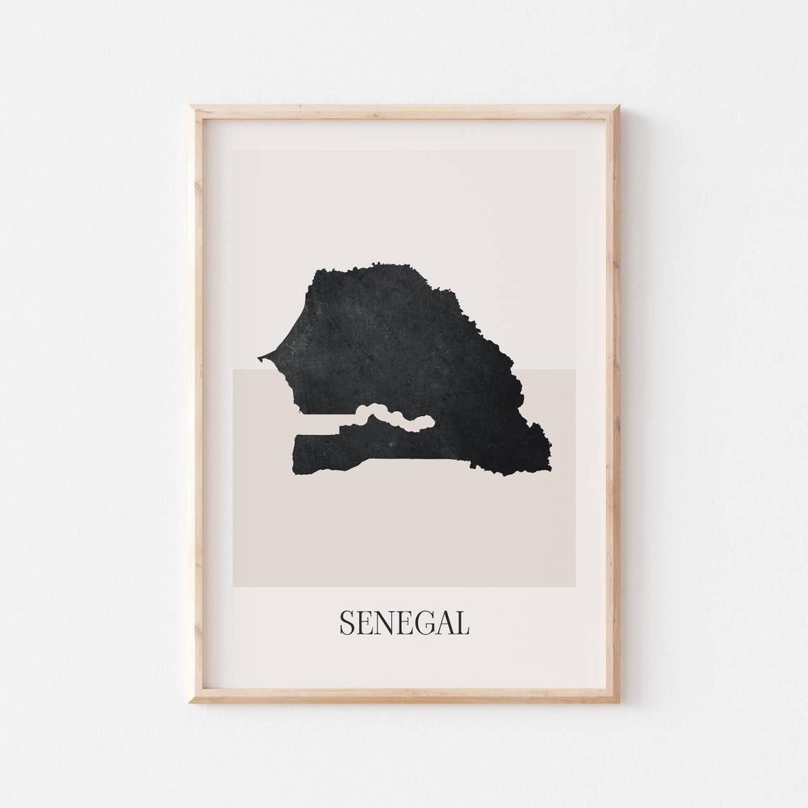 Senegal Map Minimalist Boho Black Country Silhouette Decor Poster