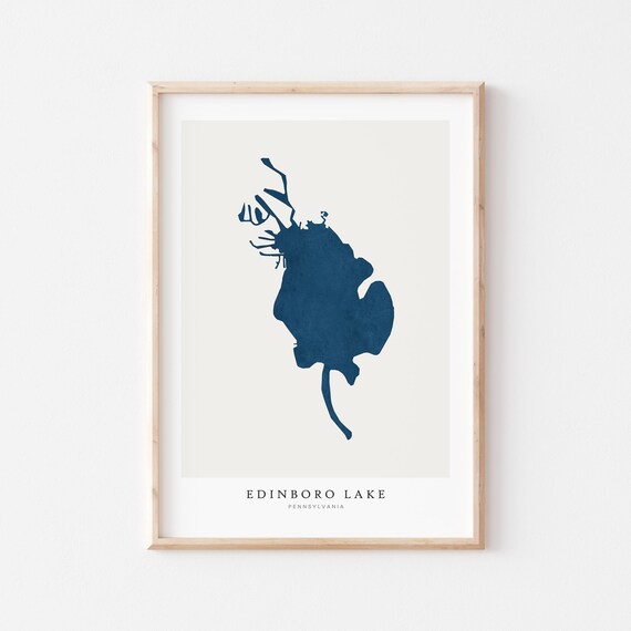 Edinboro Lake Map Poster, Pennsylvania