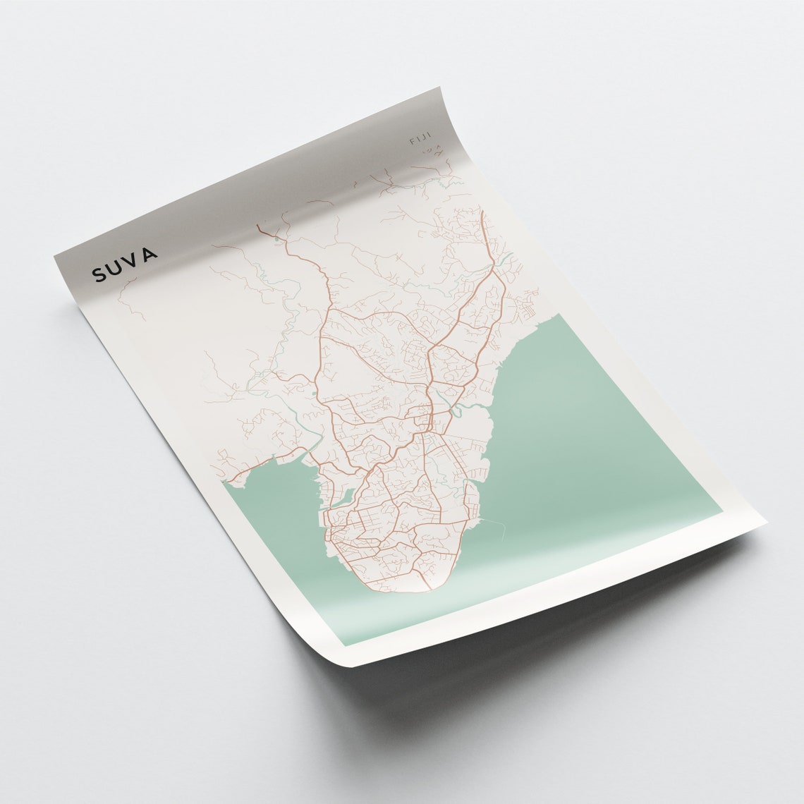 Suva Fiji Minimalist City Map Poster Pacific Island Harbour Art - Image 2