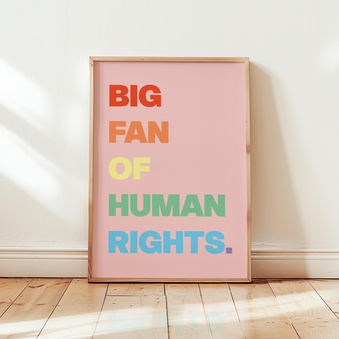 Big Fan Of Human Rights Poster, Feminist Retro Decor