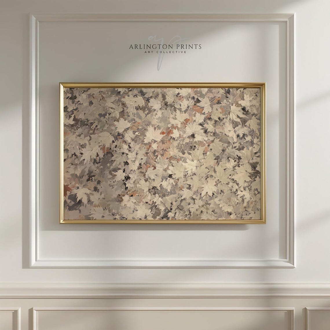 Neutral Beige Winter Leaves Abstract Botanical Painting Art Poster