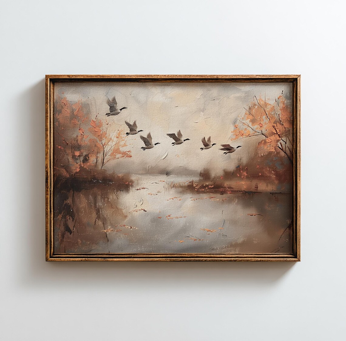 Autumn Lake Landscape, Rustic Fall Art Print