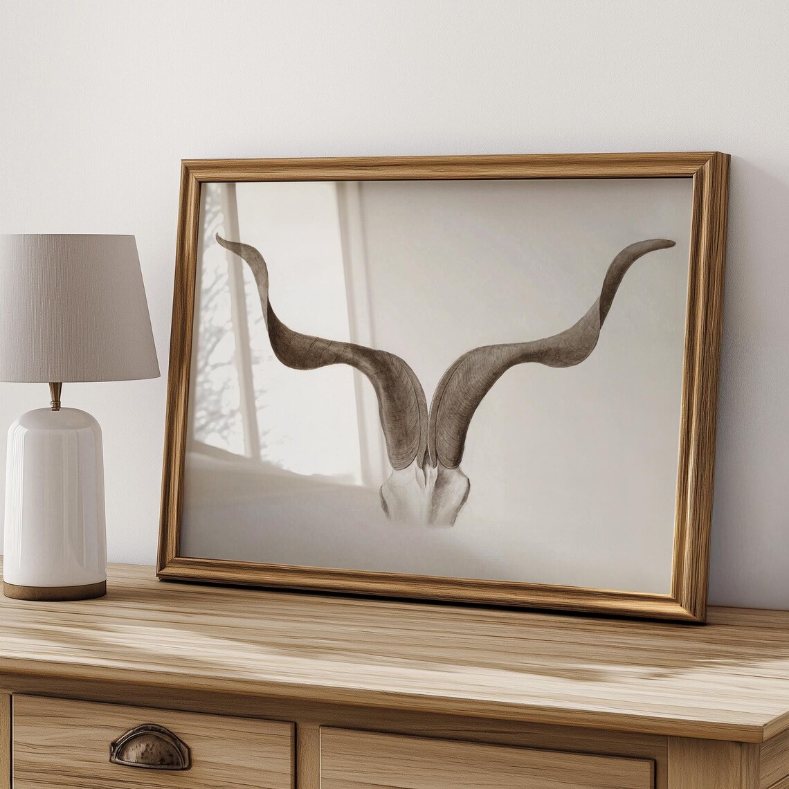 Longhorn Skull Neutral Minimalist Boho Farmhouse Animal Poster - Image 5