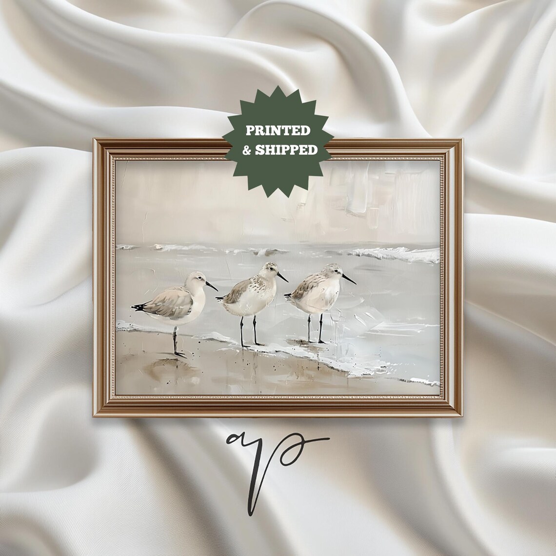 Sandpiper Birds Art Print, Coastal Beach House Decor - Image 4