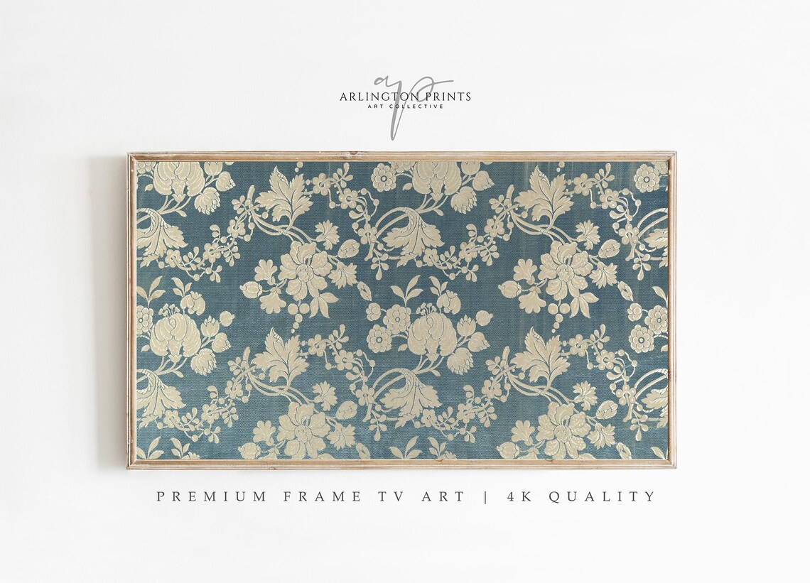 Antique Floral Textile Design, Vintage Pattern Art