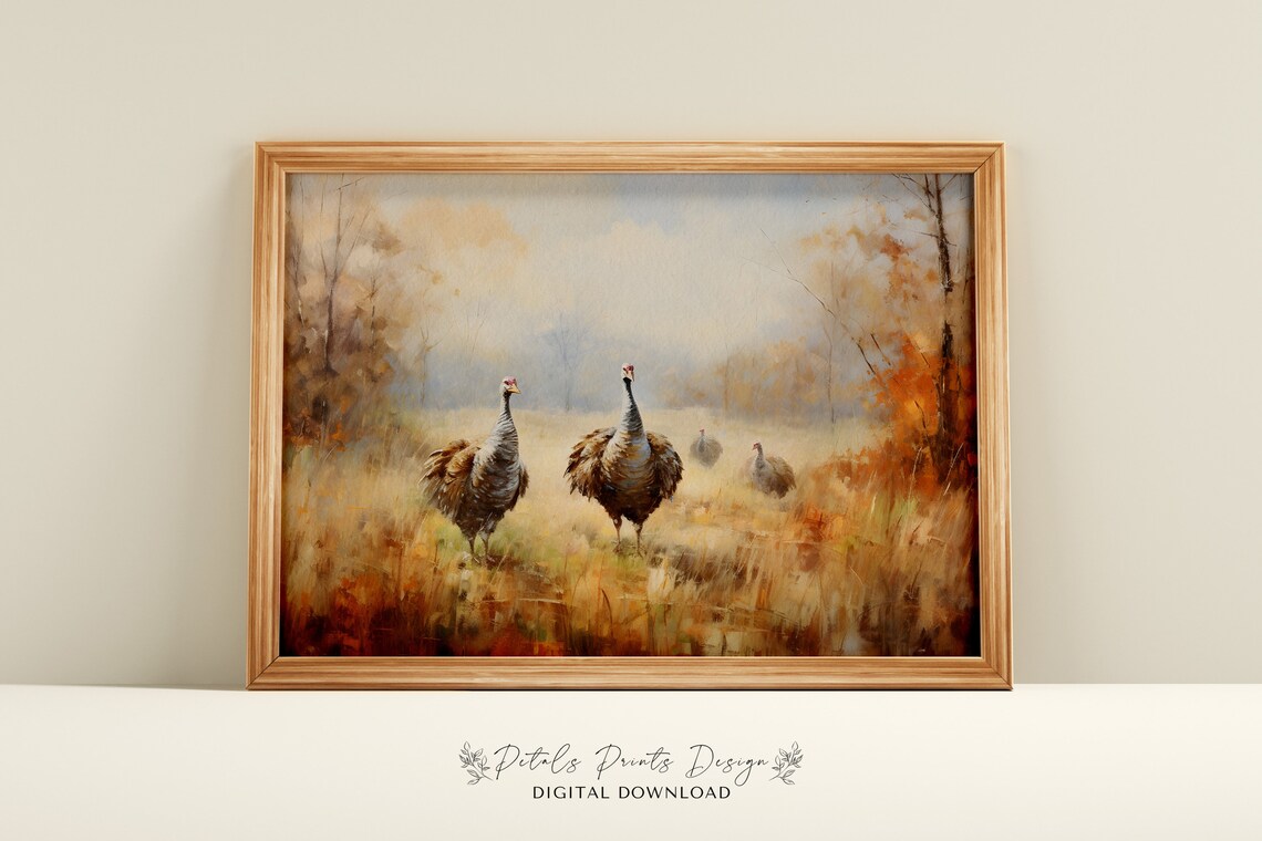 Rustic Fall Landscape Vintage Autumn Farmhouse Art Print