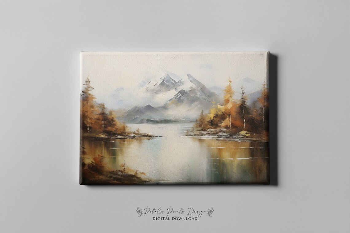 Rustic Fall Landscape Art Print, Vintage Countryside - Image 3