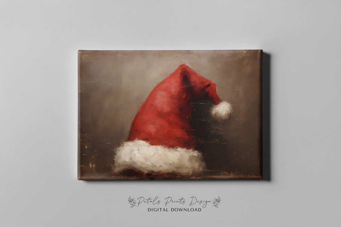 Santa Still Life Painting, Vintage Christmas Art Print - Image 4