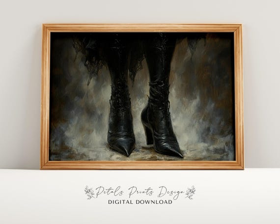 Vintage Witch Shoes Halloween Decor Art Print